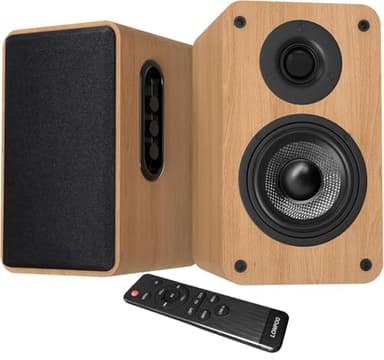 LONPOO Bluetooth Bookshelf Speakers with ARC, 100W Active Powered Speakers, USB/AUX-in/Optical/Coaxial, 4" Woofer and 1.5" Tweeter (Log)