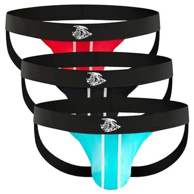 Real Men 0in Nylon Strapped Jocks D Pouch Lrg 3pk Blk/Lt Blu/Red Mesh Jock Strap Mens Underwear Sexy Men Lingerie Mens Sexy Lingerie Men's Jockstrap Underwear Jock Strap Pouch Jockstrap Vasectomy