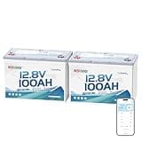 Redodo 12V 100Ah Bluetooth Dual-Purpose 900CCA Group27 Marine Battery, Starting Battery with Heating & Smart Power Retention-2 Pack