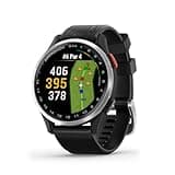Garmin Approach® S44, Essential Golf GPS Smartwatch, AMOLED Display, On-Course Features, Silver Aluminum Bezel with Black Silicone Band