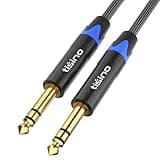 Tisino 1/4 inch TRS Cable, Quarter inch 1/4 TRS to TRS Balanced Stereo Audio Cable Male to Male Pro Interconnect Cable Guitar Cable, Nylon Braid - 3 FT