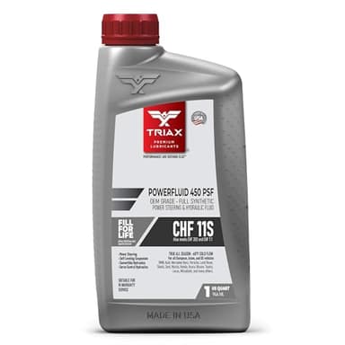 TRIAX Powerfluid 450 PSF - CHF 11S Long - Life Synthetic Hydraulic & Power Steering Fluid Compatible with Audi, Bentley, BMW, Chrysler, Dodge, Jeep, Mercedes-Benz, Mini, Porsche, and VW (1 Quart)