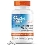 Doctor's Best High Absorption Magnesium Lysinate Glycinate Capsule, Easy to Swallow, 120 Ct
