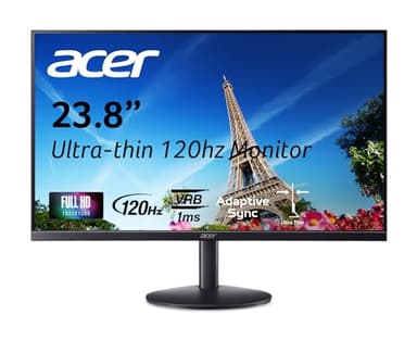 Acer SB243Y G0bi 23.8" IPS Full HD (1920 x 1080) Ultra-Thin Zero-Frame Gaming Office Monitor | Adaptive-Sync Support (FreeSync Compatible) | Up to 120Hz Refresh | 1ms (VRB) | Tilt | HDMI & VGA Ports