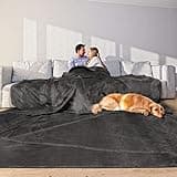 Edenleaf Oversized Blanket 120x120 Inches, Giant Huge Blanket 10'x10' Blanket for Bed, Sofa,Travel and Camping, Extra Large Big Soft Blanket Fits The Whole Family and Outdoor, Dark Grey 10x10 Blanket