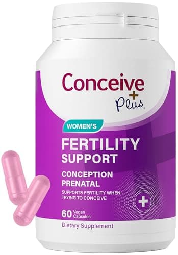 CONCEIVE PLUS Womens Fertility Support – Prenatal Multivitamin for Trying to Get Pregnant – Conception Blend, Hormonal Balance, Folate, Zinc, Thiamin, Riboflavin, Biotin – Non-GMO, Vegan – 30 Days