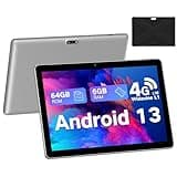NINTAUS 2025 Tablet 10.1 inch Android 13 Tablets, 4G Cellular Tablets with SIM Card Slot, LTE Tablet & Phone (Makes Calls) with Case, 6GB+64GB, Support 1TB Expand, 5MP+8MP, GPS 5G WiFi