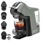KOTLIE 5in1 19Bar Multicapsule Espresso Coffee Machine, Cold&Hot Brewing Single-Serve Coffee Maker, Cappuccino&Latte Maker for Kcup/Dolce Gusto/Nespresso Original/GroundCoffee/44mm ESE EM-308A (Grey)