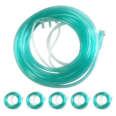 DWCHECK 5 Pack Ultra Soft Nasal Oxygen Cannula with 21.3 FT (6.5m) Kink Resistant Tubing, Adult Comfort Standard Cannula Nasal Tubing for Oxygen, Lightweight Oxygen Tubing for Oxygen Concentrator
