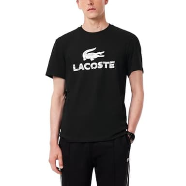 Lacoste Men's Printed Jersey T-Shirt, Black, 4X-Large