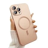 ankofave Magnetic Case for iPhone 15 Pro Max Phone Case for Women, Matte Luxury Metallic Luster Design and Camera Lens Protector, Compatible with Magsafe Case for iPhone 15 Pro Max 6.7"-Champagne Gold