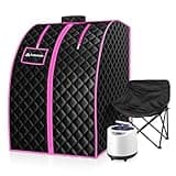 Portable Personal Steam Sauna Spa with Oversized Chair, Folding Sauna Tent for Relaxation at Home, Fast Heating in 5 Min, 1000W&2.6L Steam Generator with Remote Control, for Recovery & Stress Relief