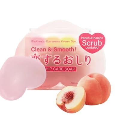 Pelican Soap Exfoliating Soap Bar with Citric Acid, Aloe Vera Extract & Jojoba Seed Oil, Natural Soap Bar for Women & Men, Organic Bar Soap for Dark Spot Removal & Pore Cleansing from Japan 1EA PEACH
