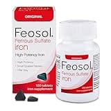 Feosol Original Iron Supplement Tablets, Non-heme, 325mg Ferrous Sulfate (65mg Elemental Iron) per Iron Pill, 1 Per Day, 120ct, 4 Month Supply, for Energy and Immune System Support, Made in USA