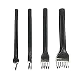 Citian Mirror Polished White Steel 4mm 1/2/4/6 Claws DIY Diamond lace Stitching Chisel Set Leather Craft kit Inner Teeth polishing is Smoother and Labor-Saving