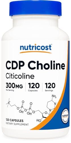 Nutricost CDP Choline (Citicoline) 300mg, 120 Vegetarian Capsules - Non-GMO, Vegetarian Friendly, Gluten Free