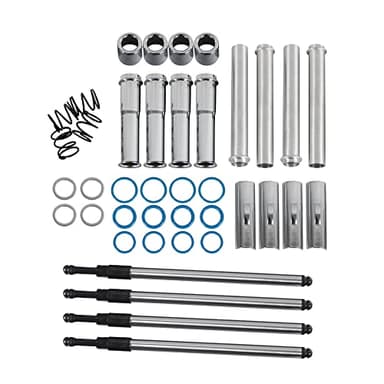 Complete Adjustable Pushrods & Cover Kit Chrome Push Rod Kits Set Replacement for 1999-2017 Harley Davidson Twin Cam 99-17(excludes 2017 Touring)
