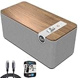 Klipsch The One Plus Premium Bluetooth Speaker, Walnut Bundle with 2 YR CPS Enhanced Protection Pack & Deco Essentials 6 Foot Braided USB-C to USB-C Cable