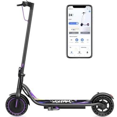 VOLPAM Electric Scooter, 350W/500W Powerful Motor, 8.5"/10" Solid Tires, 19/21Mph, 28/23/21/16 Miles Max Range, Dual Braking