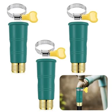 Innconee 3 Sets Universal Faucet Water Hose Adapter with Clamps Fits 3/4" Thickened Rv Sink Hose Attachment Connector for Garden Kitchen Bathroom Damaged/stripped Faucet Threads or Threadless