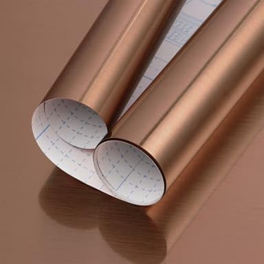 Hopepak Rose Gold Contact Paper Peel and Stick Wallpaper Stainless Steel Contact Paper Countertop Metallic Wallpaper for Kitchen Backsplash DIY Decor Fridge Appliances Cover 17.3''X78.7''