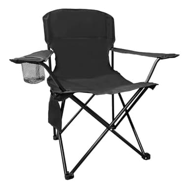 SAILARY Foldable Camping Chair with Cup Holder, Storage Pocket, 225lbs Capacity, Wide Base Feet for Sand/Mud, Sweatproof Portable Outdoor Chair for Hiking, Beach, Sports, Black