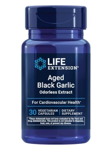 Life Extension Aged Black Garlic, Heart Health Support Supplement, Blood Pressure Health Support, Cholesterol Health Support, Once-Daily, Gluten Free, Vegetarian, Non-GMO, 30 Capsules
