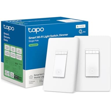 TP-Link Tapo Matter Smart Dimmer Switch: Voice Control w/Siri, Alexa & Google Assistant, UL Certified, Timer & Schedule, Easy Guided Install, Neutral Wire Required, Single Pole, Tapo S505D(2-Pack)