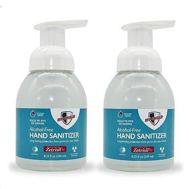 My-Shield Hand Sanitizer Foam 8.25 oz.(2-pack) Alcohol-Free, Long-lasting Protection. Eliminates 99.9%. Moisturizes With Aloe Vera. Formulated with Zetrisil. FDA Registered