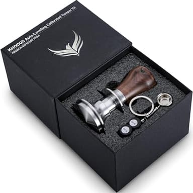 KNODOS 57mm Tamper Walnut Calibrated Espresso Tamper Compatible With Lelit Anna, Grace, Anita, Ascaso Dream, Arc, Basic, La Pavoni Domus Bar, Club, 57 mm Portafilter Espresso Machines