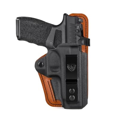 Springfield Hellcat Holster with Comfort Foam Pad, IWB Kydex Leather Hybrid Holster for 9mm Springfield Hellcat Pro/Micro OSP Optics, Right Hand