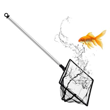 Grepol-V Aquarium Fish Net, 6 Inch Fine Mesh Fish Tank with Extendable 9-24 inch Long Handle