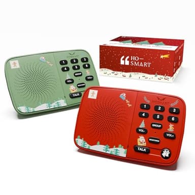 Hosmart UltraSpeak Intercoms Wireless for Home, Holiday Christmas Edition Intercom System for Home Use, Clear Sound Intercom for Business with 1300 Ft Range, Gift Set for Family Friends Elderly(2Pack)