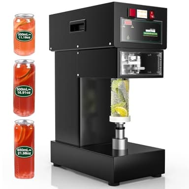 WantJoin Can Sealer Machine - 2 Million Seals Full Automatic Can Sealing Machine Commercial Can Seamer for 55mm Aluminum Caps w/ 330/500/650ML Cup Holder of Height 40-180mm Plastic Aluminum Cans