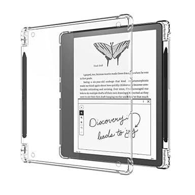Clear Case Compatible with Kindle Scribe 10.2" (2024 Release/ 2022 Release) Skin Cover with Pen Holder, [Lightweight] Silicone Slim Thin Soft Protective TPU Back Shell - Transparent, DIY with Stickers