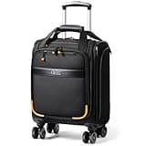 YULEEE Underseat Carry On Luggage with Spinner Wheels,16-Inch Softside Suitcase with USB Charging Port, Lightweight Travel Bag Airline Approved for Men Women, Black