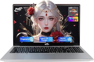 NIMO 15.6'' IPS FHD-Laptop, 8GB RAM 256GB SSD AMD Ryzen 5(Beat i5-1135G7, 4 Cores Up to 3.7GHz) Student Computer with 2 Years Warranty, 65W Type-C, Fingerprint, Backlit Keyboard, BT5.2, Numpad