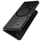MAKAVO Magnetic for Samsung Galaxy Z Fold 5 Case [Compatible with MagSafe] Slim Translucent Matte Hard Back & Soft Black Bumper, Military Grade Drop Proof Cover, Shockproof Phone Case