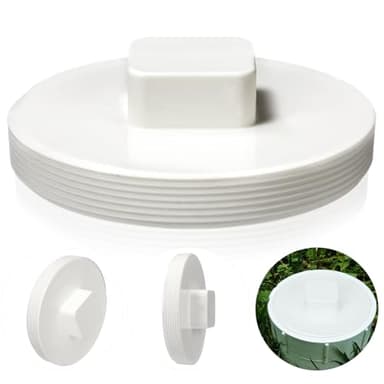 Frienda 6 Inch NPT Male Threaded PVC Cleanout Plug PVC DWV Pipe Fitting Flush Sewer Cleanout Cap Cover Adapter for Plumbing Water Line Drainage Piping System