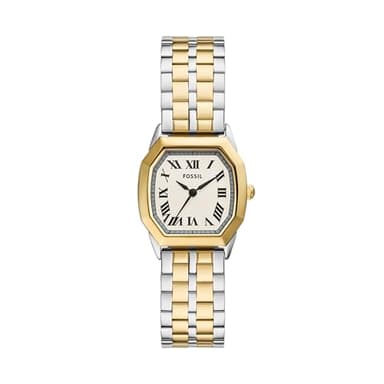 Fossil Women's Harlow Three-Hand Silver and Gold Two-Tone Stainless Steel Bracelet Watch (Model: ES5362)
