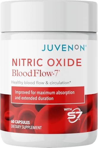 Juvenon BloodFlow-7 Nitric Oxide Supplements for Men & Women - Natural Nitric Oxide Booster with Nitrosigine® + S7® - Blood Flow & Circulation Support (1-Pack)