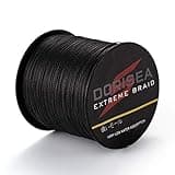 Dorisea Extreme Braid 100% Pe Black Braided Fishing Line 109Yards-2187Yards 6-550Lb Test Fishing Wire Fishing String Incredible Superline Zero Stretch (100m/109Yards 6lb/0.10mm)