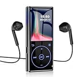 96GB MP3 Player with Bluetooth 5.0: Portable Lossless Sound Music Player with HD Speaker,2.4" Screen Voice Recorder,FM Radio,Touch Buttons,Support up to 64GB for Sport(Earphones&64GB TF Card Included)