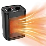 JNDRO Portable Electric Space Heater - 1500W/750W Quiet Ceramic mini Heater Fan with Thermostat, Heat Up 200 Square Feet for Room Office Desk Indoor Use