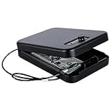 Dalmbox Portable Gun Safe for Pistols with Combination Lock Handgun Lock Box for Nightstand, Travel , Home, Car, Truck (9.4"X 6.4" X 1.8")