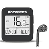 ROCKBROS GPS Bike Computer with Mount, Cycling Computer with Automatic Backlight, Bicycle Odometer IPX6 Waterproof and 600mAH Battery Large Display Screen