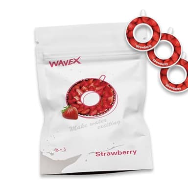 WAVEX 3-Pack Strawberry Aroma Scent Pods, Only Scent-Powered Water Bottles –Zero Sugar and Additives, Calorie-Free Hydration – Each Pod Lasts Up to 7L–Refill Scent Rings (Not a Food or Drink)