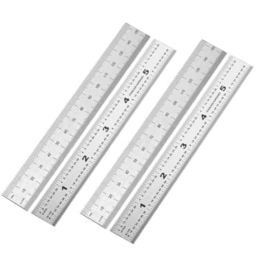 6 Inch Machinist Ruler, 4-Pack Stainless Steel Precision Scale Ruler with Inch/Metric Etched Markings, Dual Side Measuring Rule for Engineers, Drafting, Woodworking