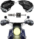BRCOVAN Motorcycle Hand Guards with Thickened Aluminum Alloy Frame & High Strength Composite Shield, Brake & Clutch Friendly, Come with Mounting Accessories, Fit for 7/8" to 1-1/4" Handlebars