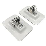 DSCRAFT 316 Stainless Steel Bimini Top Deck Hinge Boat Hardware with Fiberglass Base 2-Pc Set for Inflatable Boats Glue NOT Included